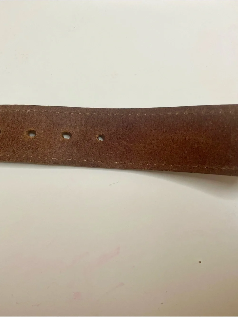 BB Classic Brown Leather Men’s Belt with Navy & Cream Stripe